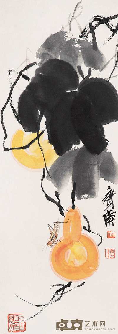 齐白石 草虫 69×24cm